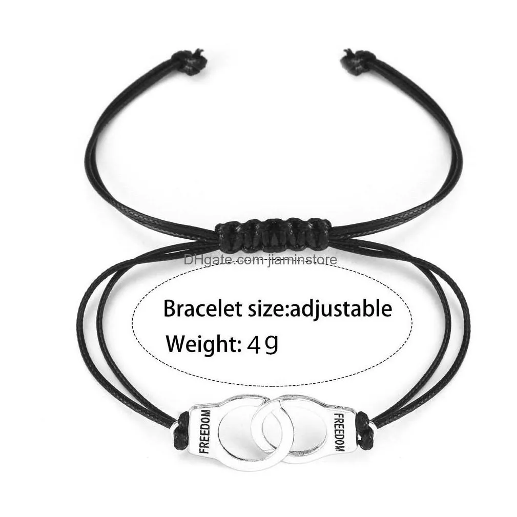 special lettering dom woman handcuffs bracelet handmade black braided bracelet couple lover valentines day gift jewelry wholesale