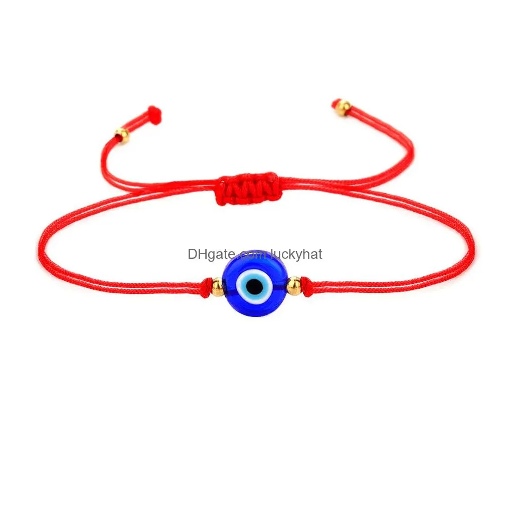 handmade red string evil turkish eye bracelet for women men chain adjustable braided rope bracelets friendship jewelry gift