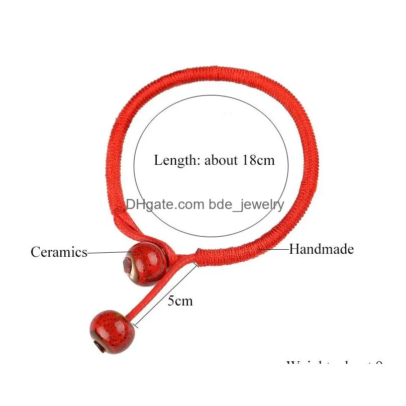  fashion women lucky bracelets bead red string ceramic bracelets bangles men handmade accessories lovers lucky jewelry