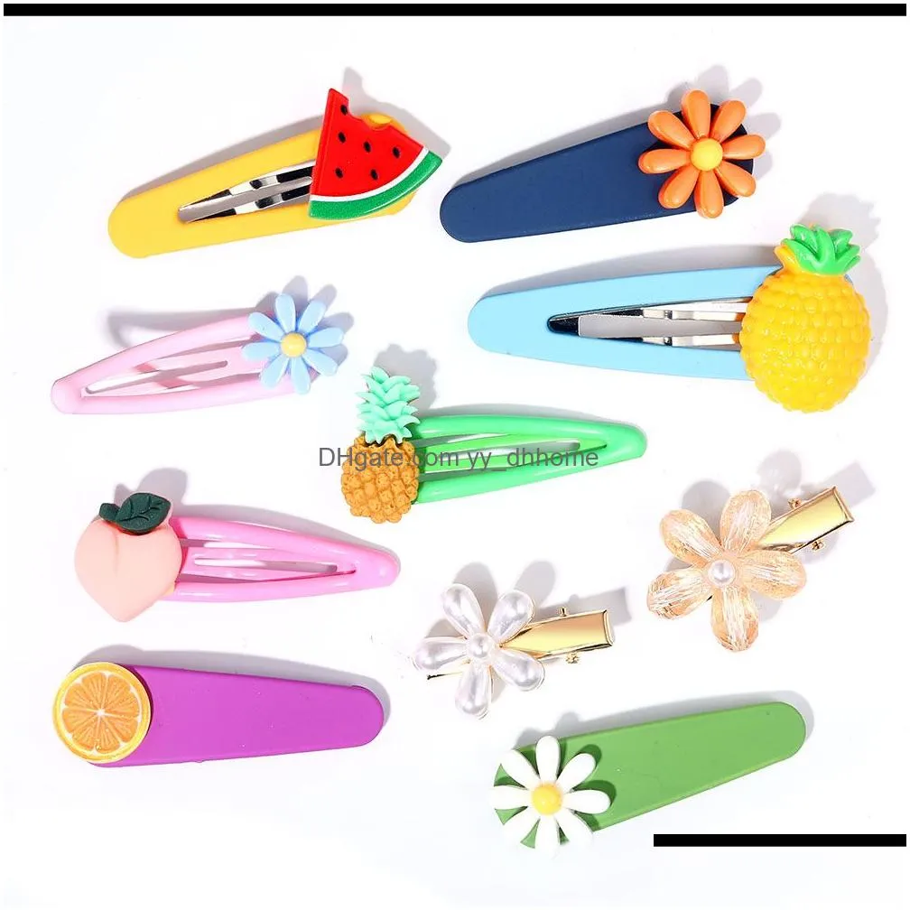 korean cute fruit vegetable hairpin bee candy sweet daisy flower hairpin clip bangs hair accessories clips hairwear barrettes jewelry
