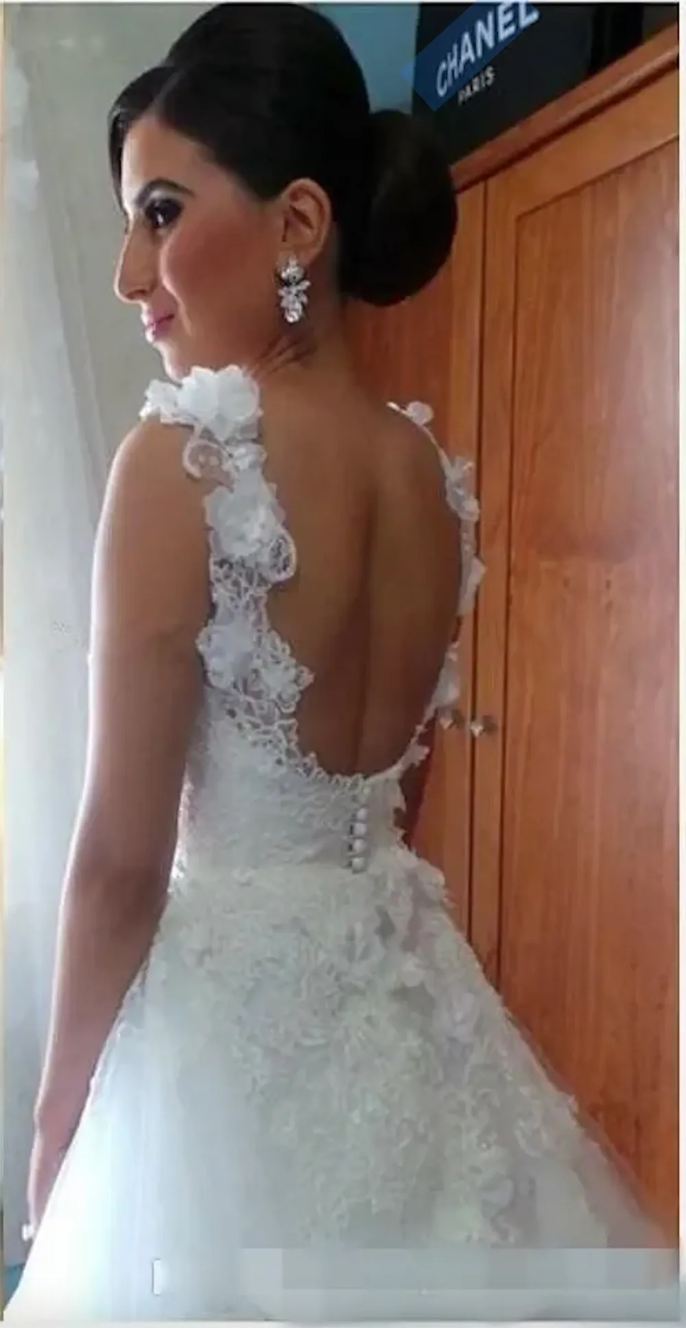 2023 Mermaid Wedding Dresses Lace Applique Sequins Flowers Backless Straps Sweep Train Tulle Custom Made Wedding Gown vestido de novia