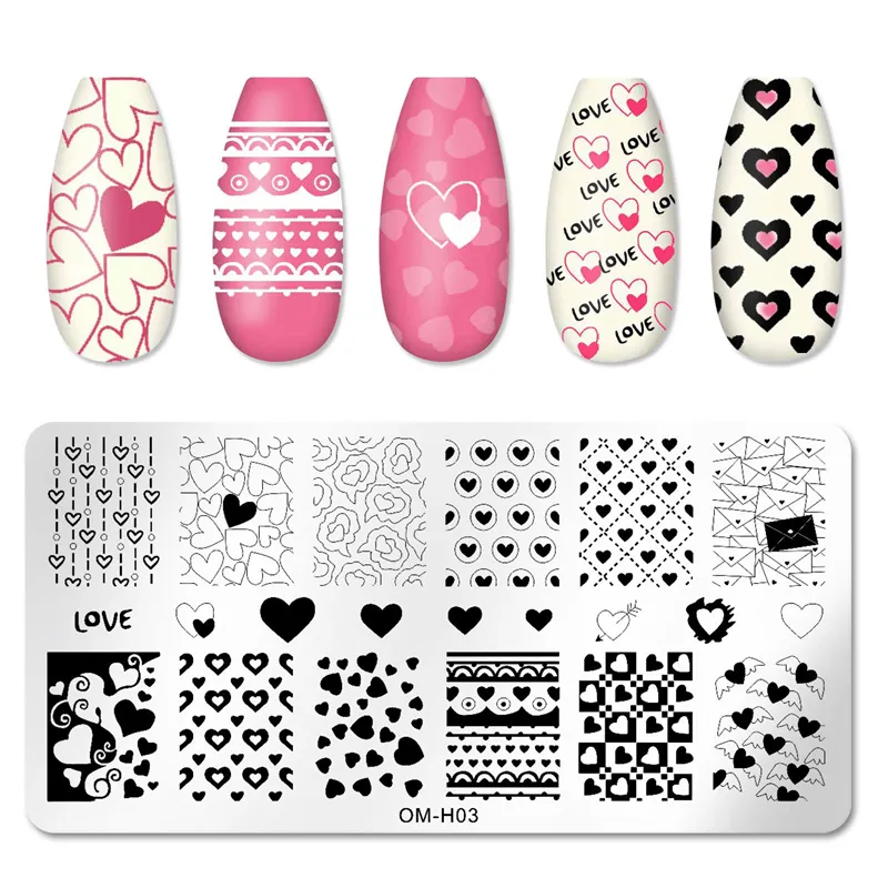 Flower Nail Stamping Plates Marble DIY Image Plate Stencil For Nails Polish Printing Templates Stamping Tools