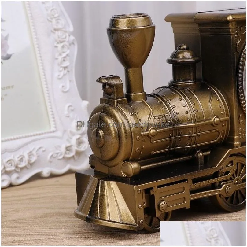 vintage retro train desk clock home decor 3 colors creative quartz clocks promotion gift with boxes