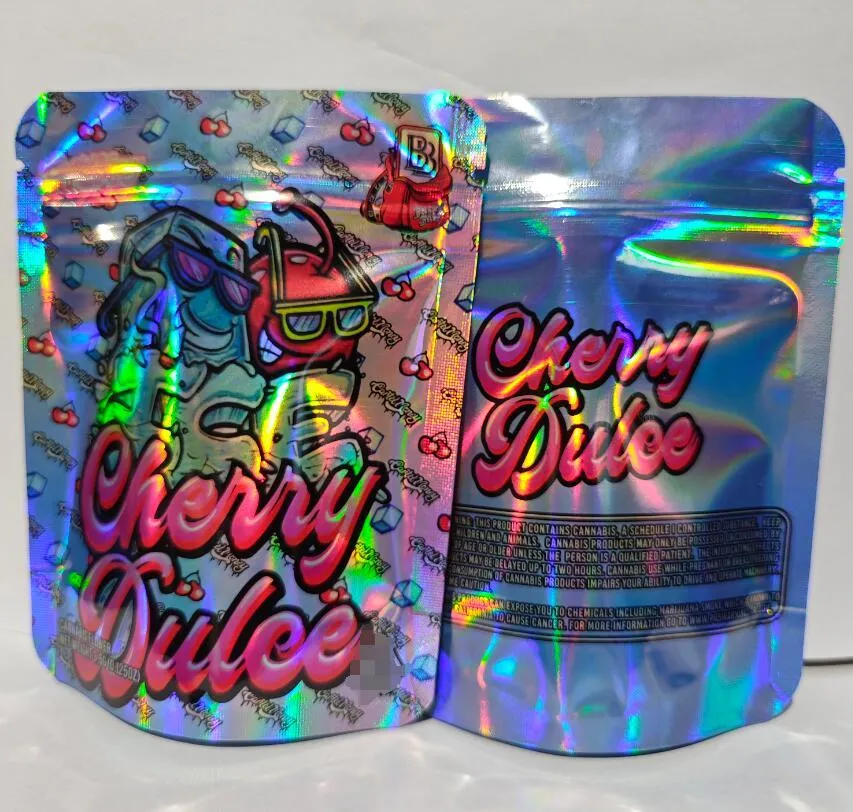 3.5g 0.125oz shiny mylar bags hologram bag packaging smell proof plastic backpackboyz runty blue limealatti zlurpee bubble dulce cake runty