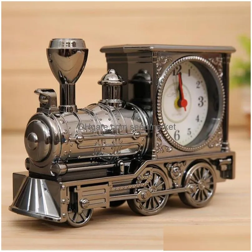 vintage retro train desk clock home decor 3 colors creative quartz clocks promotion gift with boxes