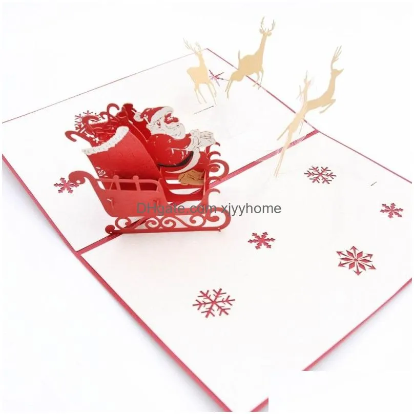 3d  up holiday greeting cards deer jesus reindeer christmas thanksgiving vintage folding greeting thank you christmas card