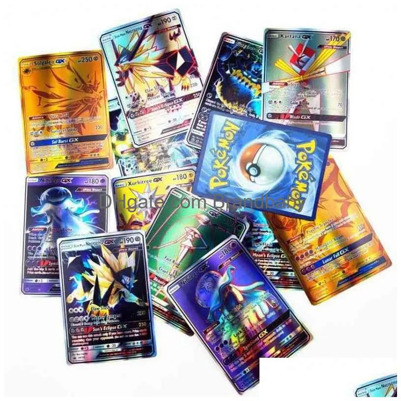 100pc 1 pack flash card pokmon card collection board game random gifts for children y1212273x