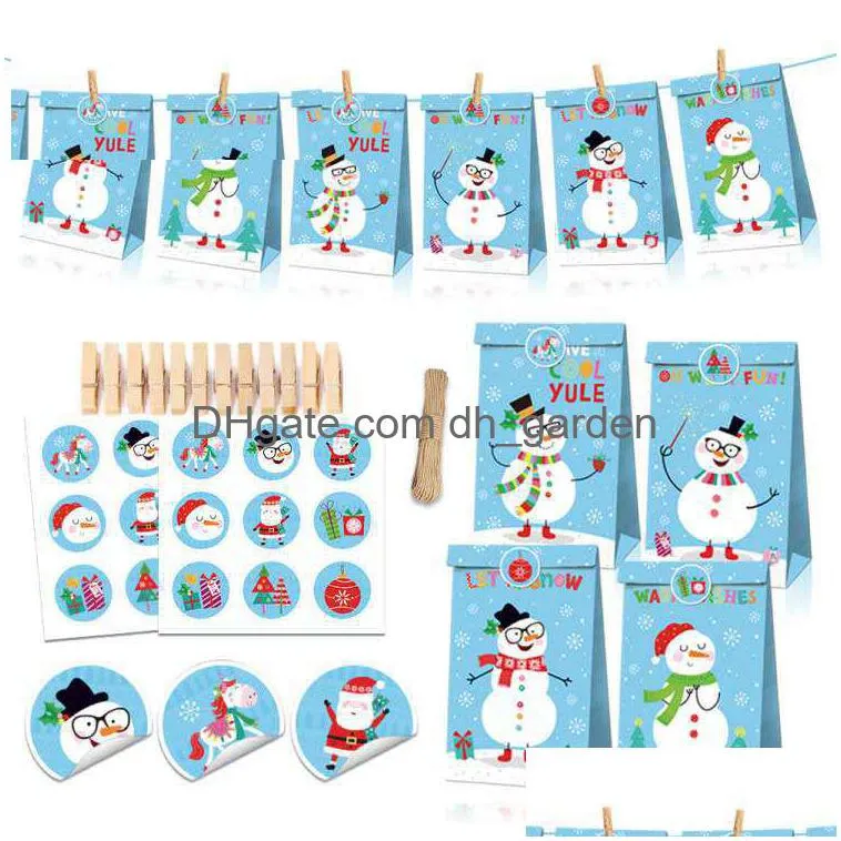 christmas snowman candy elk christmas tree christmas gift kraft paper bags