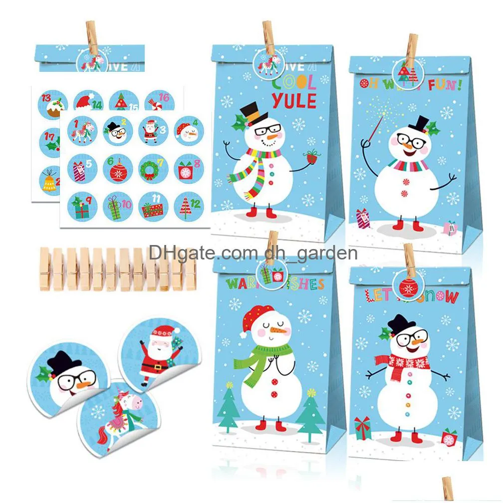 kraft paper oil paper christmas snowman candy fruit gift packaging