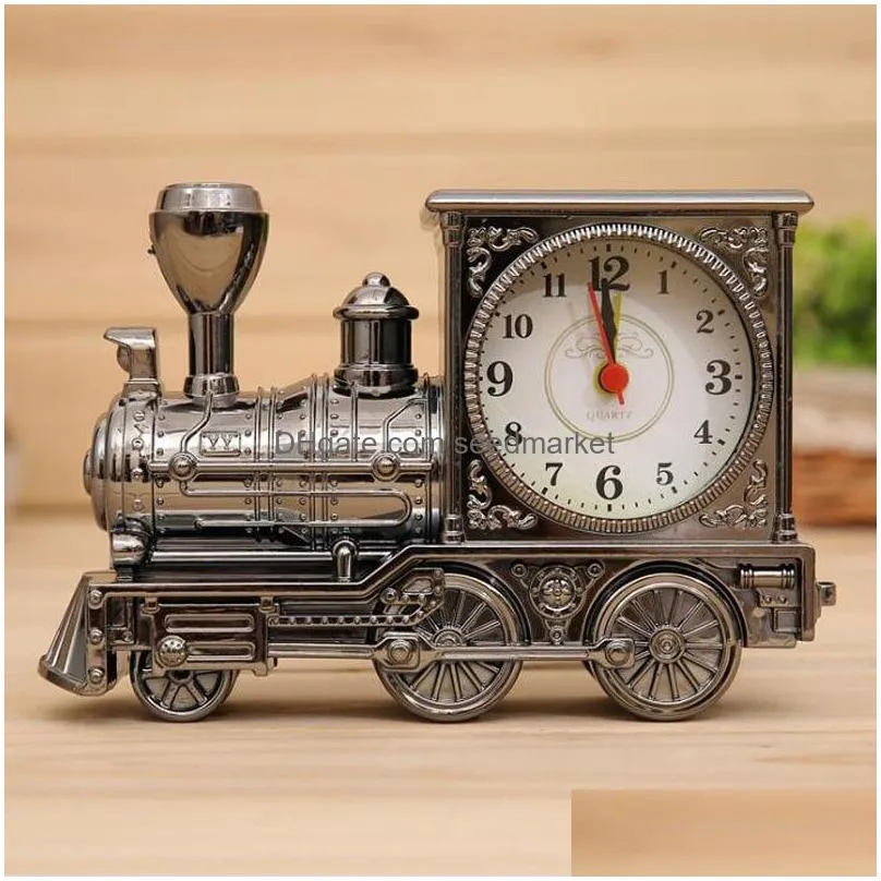 vintage retro train desk clock home decor 3 colors creative quartz clocks promotion gift with boxes