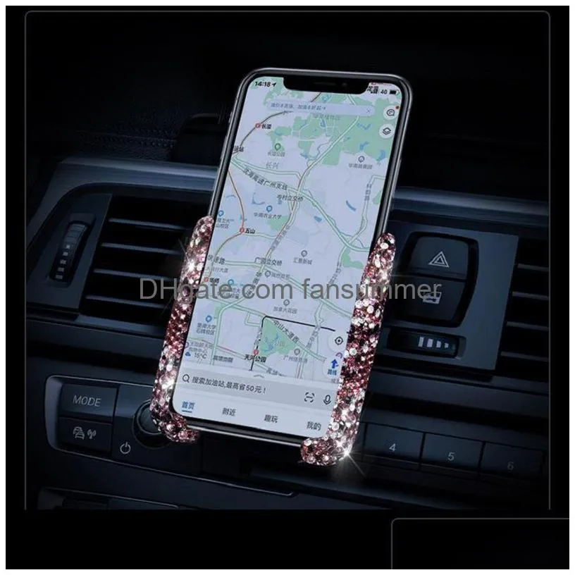  dhs diamond inlay holder for phone in car air vent clip mount no magnetic mobile phones cell stand support smartphones