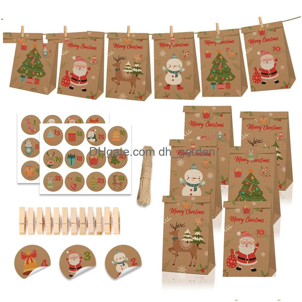 christmas snowman candy elk christmas tree christmas gift kraft paper bags