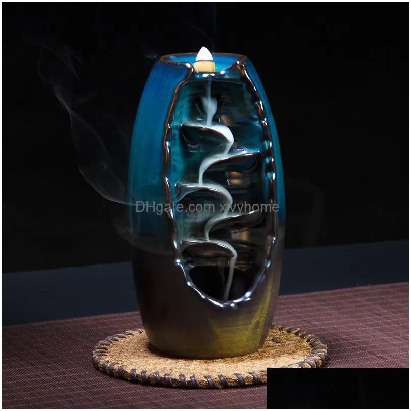 backward incense burner stone glazed pottery living room decorations aromatherapy diffusers ornament home