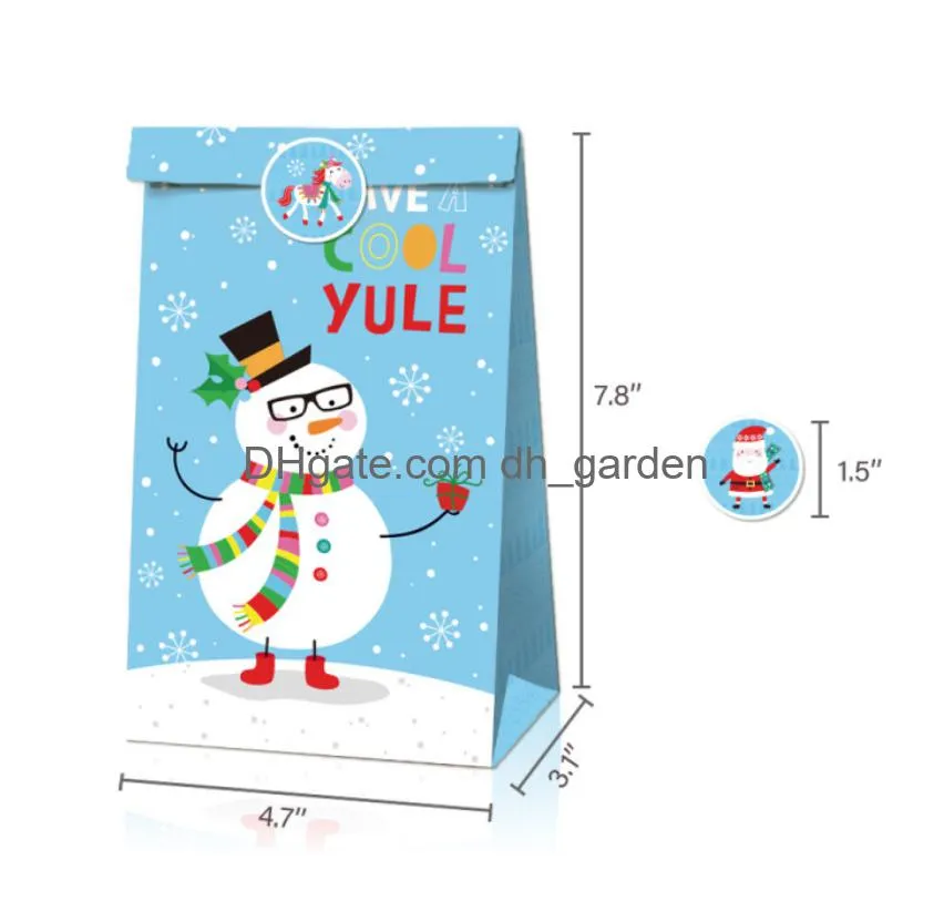 kraft paper oil paper christmas snowman candy fruit gift packaging