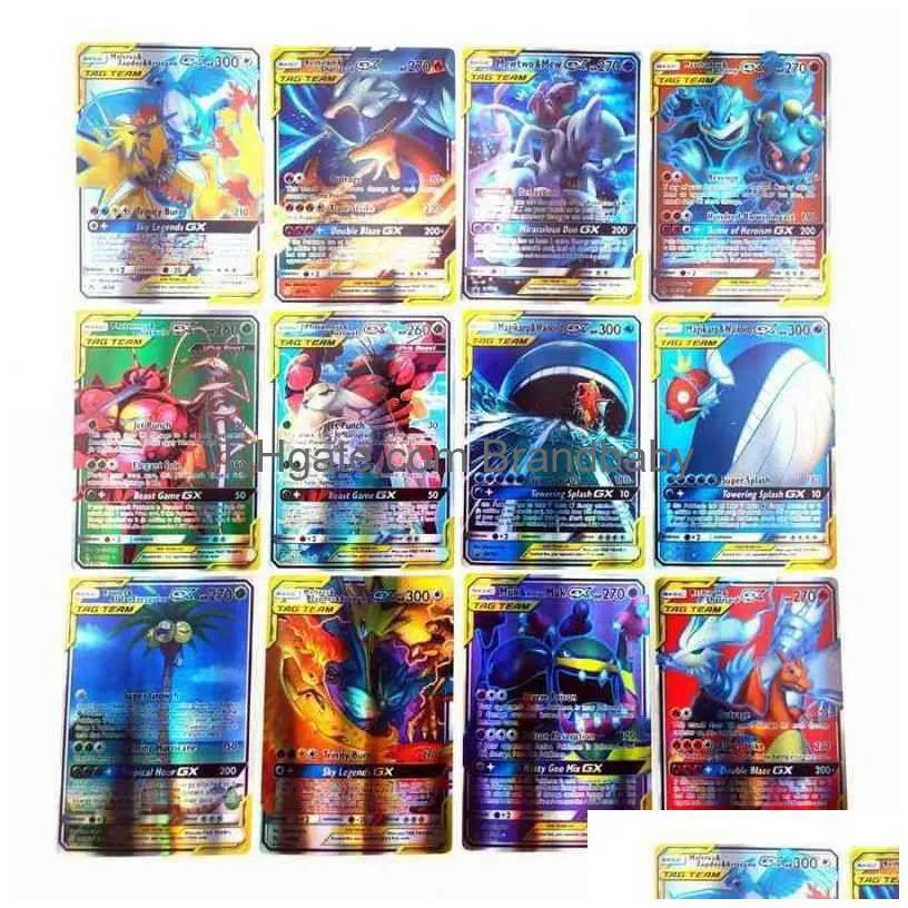 100pc 1 pack flash card pokmon card collection board game random gifts for children y1212273x