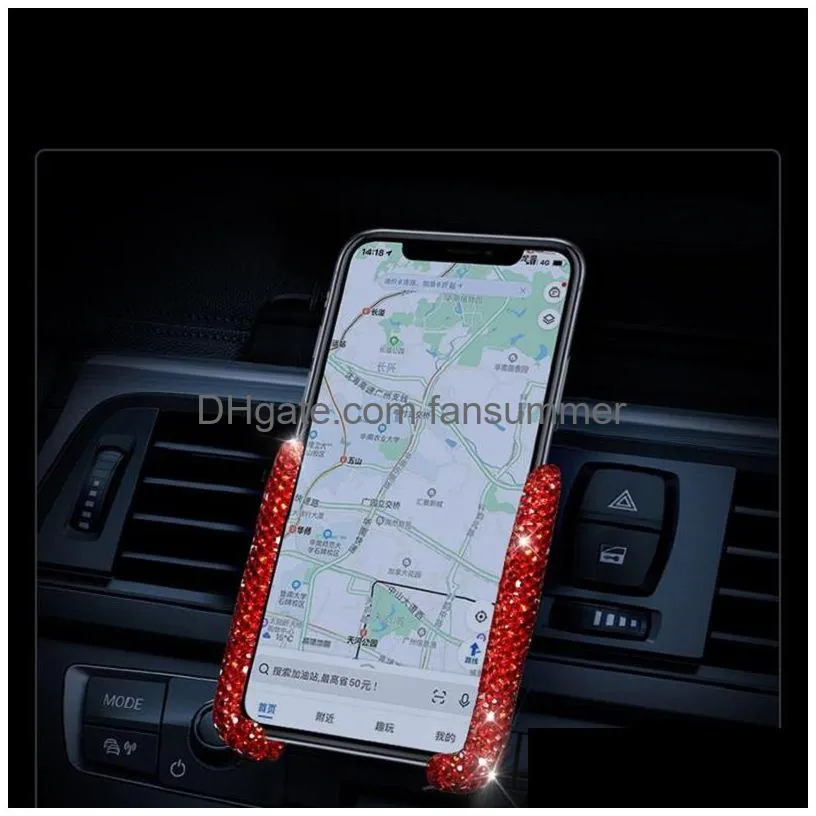  dhs diamond inlay holder for phone in car air vent clip mount no magnetic mobile phones cell stand support smartphones