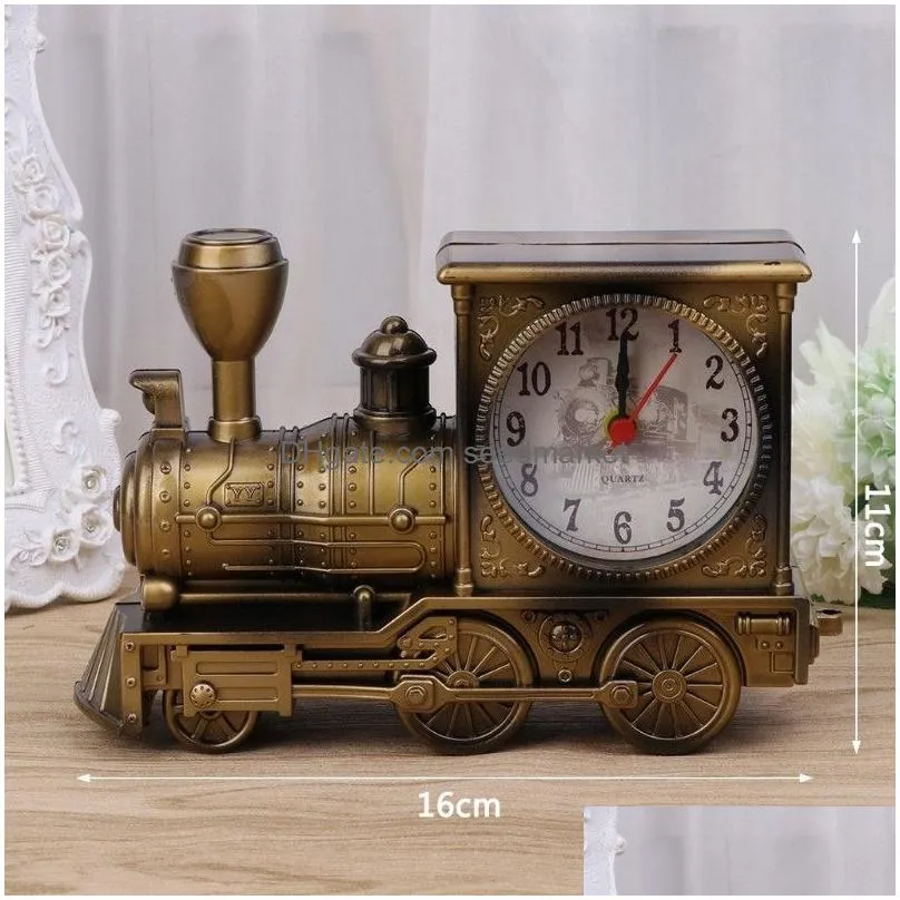 vintage retro train desk clock home decor 3 colors creative quartz clocks promotion gift with boxes