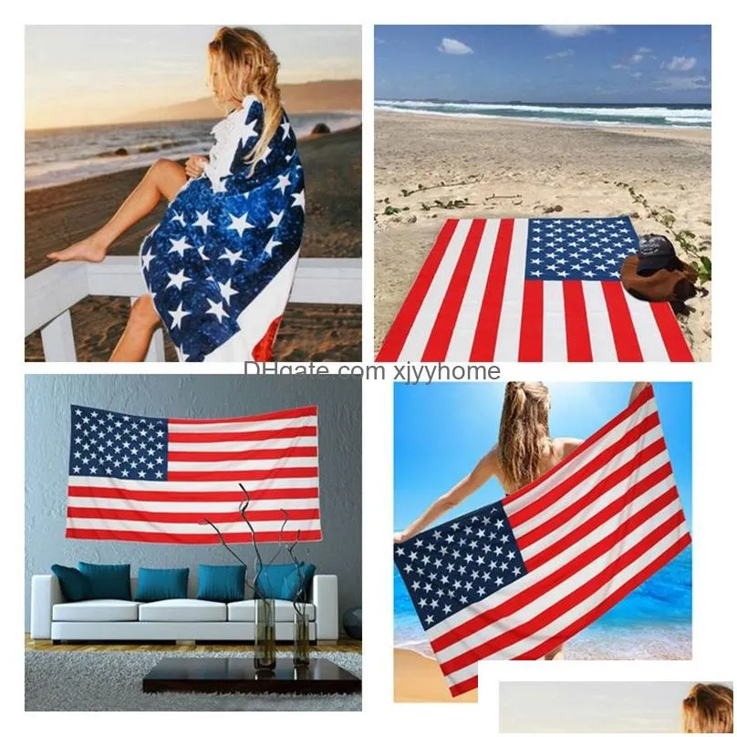 150x70cm summer microfiber bath towel us flag uk flag usa dollar printed beach towel outdoor travel quickdry sports towels bh1886 tqq