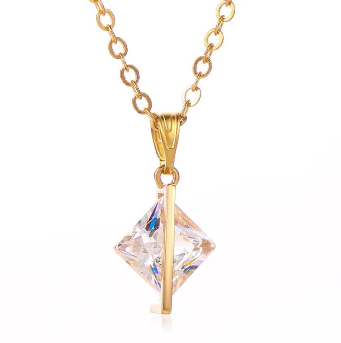 fashion  style pendant necklace copper clavicel gold silver color chain for female women gilrs ladies