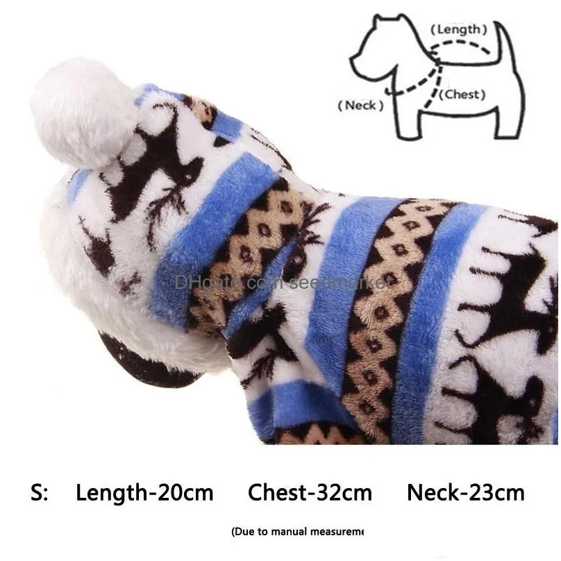 winter pet dog clothes apparel small dog coat hoodies pet puppy fashion warm coral fleece clothes reindeer snowflake jacket bc bh0984