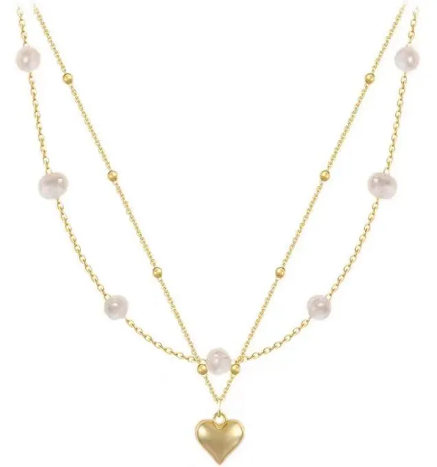 snake shape heart design pearl hiphop pendant necklace for girls ladies sweet birthday party gift female love