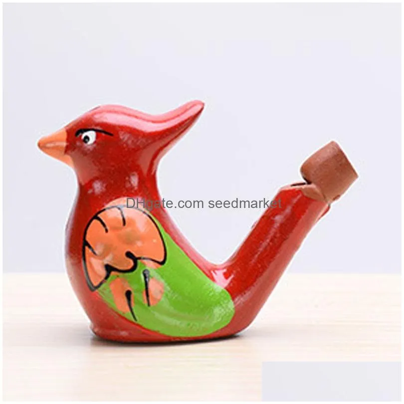 creative water bird whistle ceramic clay birds cartoon children gifts animal whistles retro ceramics craft home decoration bh5311 tyj