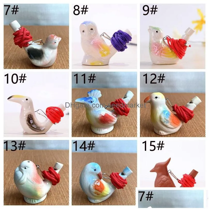 creative water bird whistle clay birds ceramic glazed song chirps bath time kids toys gift christmas party favor home decoration bh5310