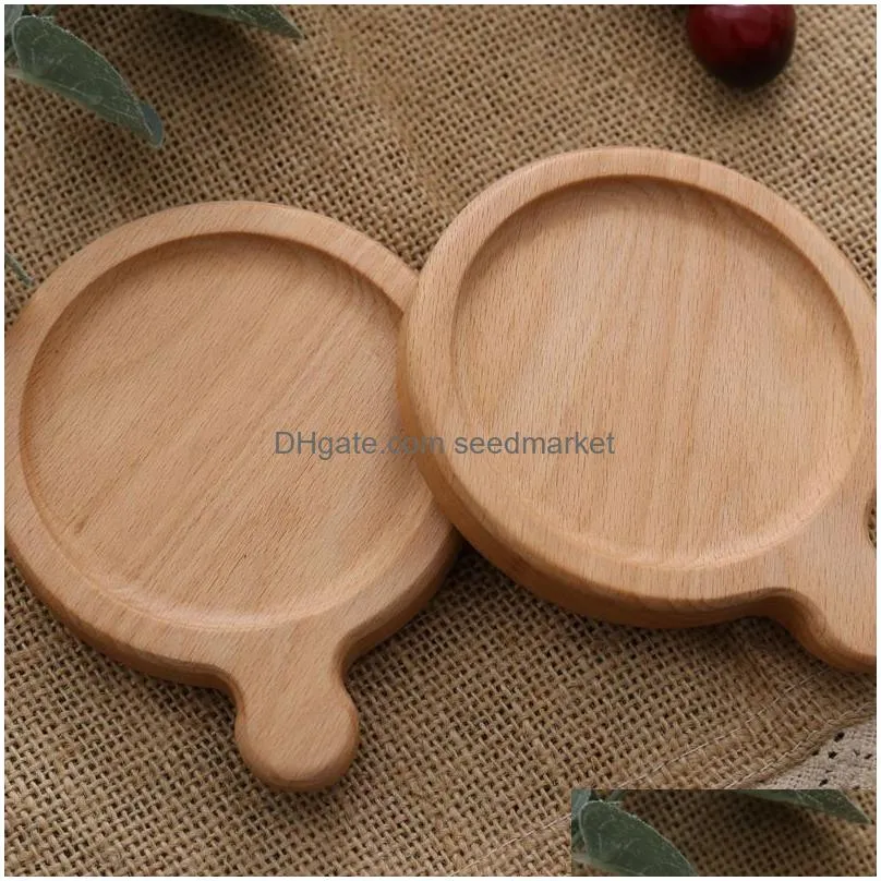 wooden coasters black walnut beech cup mat bowl pad round square coffee tea cups mats dinner plates kitchen bar tool customizable dbc