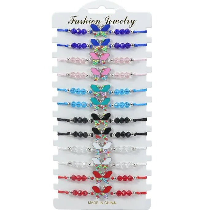 diy charm bracelet chain love infinity electrocardiogram woven multicolor butterfly bracelet bohemian style crystal beads rice bead semi pre