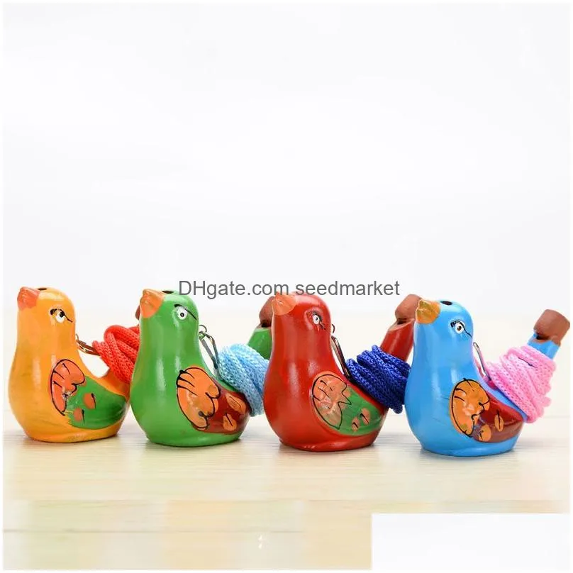 creative water bird whistle ceramic clay birds cartoon children gifts animal whistles retro ceramics craft home decoration bh5311 tyj