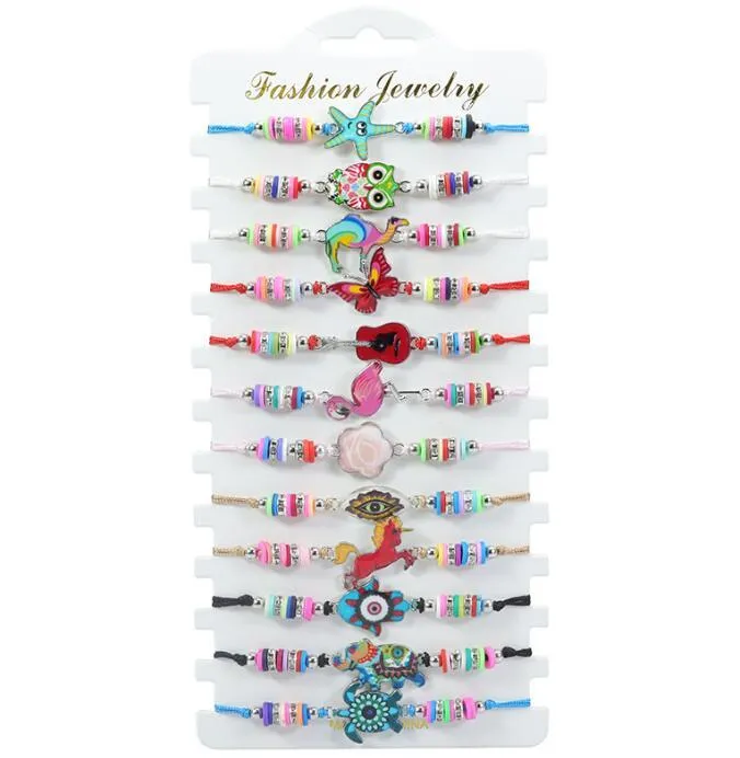 for women ladies girls colorful butterfly bracelet set elephant turtle animal weaving mixed color rice bead woven friendship bracelet crysta