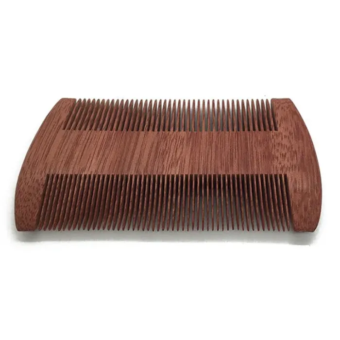 New Boutique Green Sandalwood Comb Gold Wire Sandalwood Bar Comb Handmade Beard&Hair Combs For Women Natural Beautiful Wood