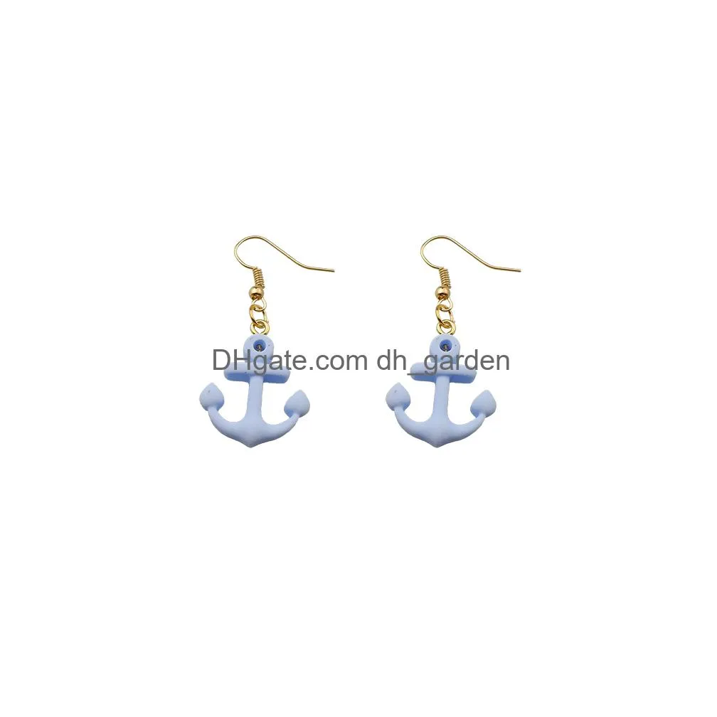 navigation set earrings life buoy anchor boat drop earring costume trendy style woman girl jewelry gifts