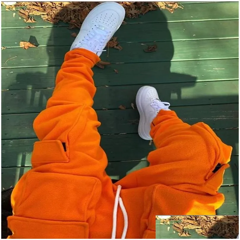high street multipocket pants sweatpants men and women drawstring solid casual harem joggers oversize baggy track mens