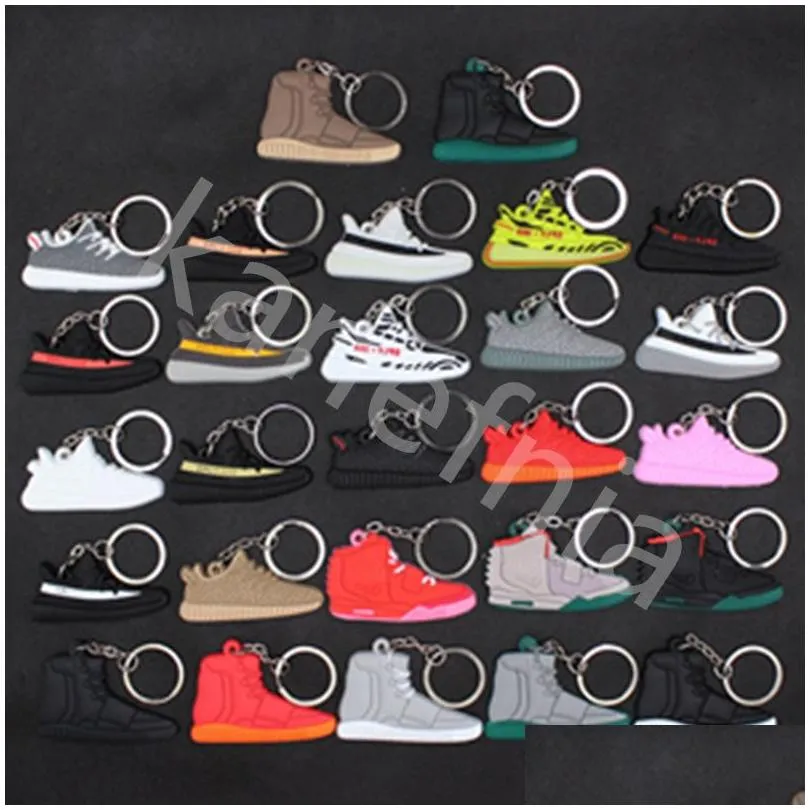 wholesale designer mini silicone sneaker keychain men women kids key ring gift shoes keychains handbag chain basketball shoe key