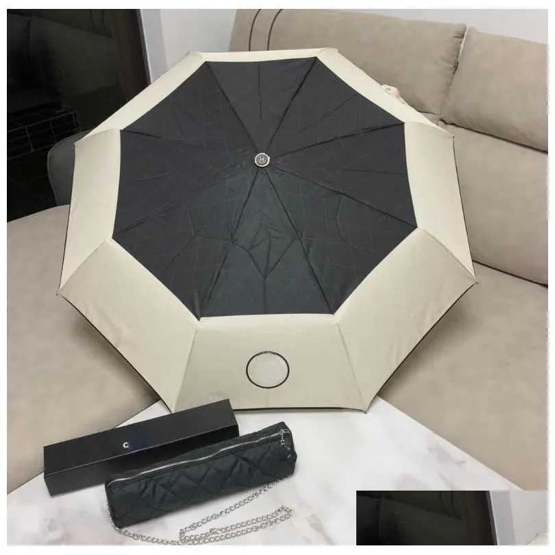 elegant designer c umbrellawork logo printing suitable sun rain women parasols girl folding umbrellas ideas with box and bag