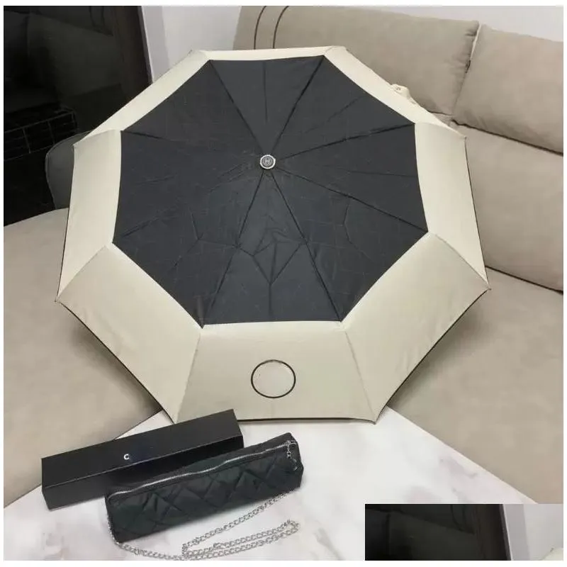 elegant designer c umbrellawork logo printing suitable sun rain women parasols girl folding umbrellas ideas with box and bag