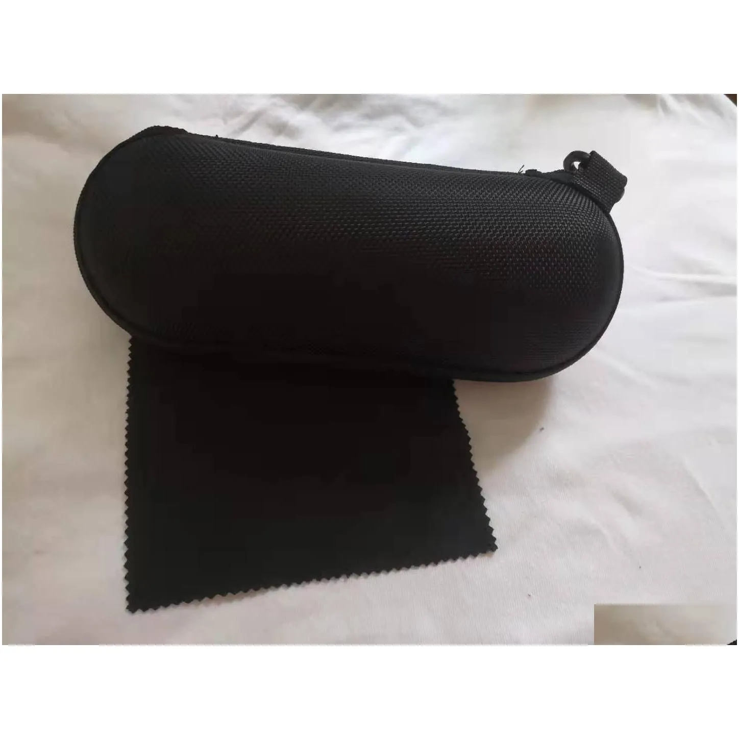 promotion black circle with cloth cover sunglasses case for women men glasses box with zipper eyewear cases eyewear accessories 10pcs