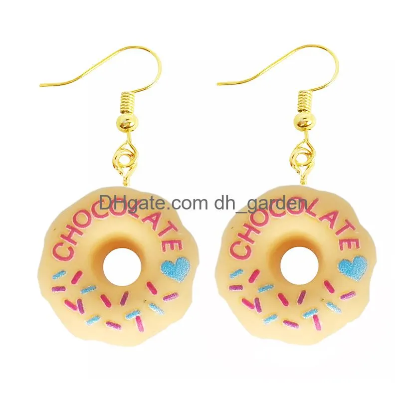 earring for women resin drop custom made handmade cute girls gift eardrop funny food snacks popcorn donut candy chocolate gum dangle earrings