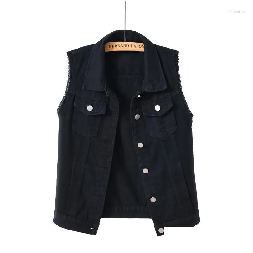 womens vests autumn women plus size denim vest sleeveless jacket coat college students waistcoat casual jeans jackets oversize for