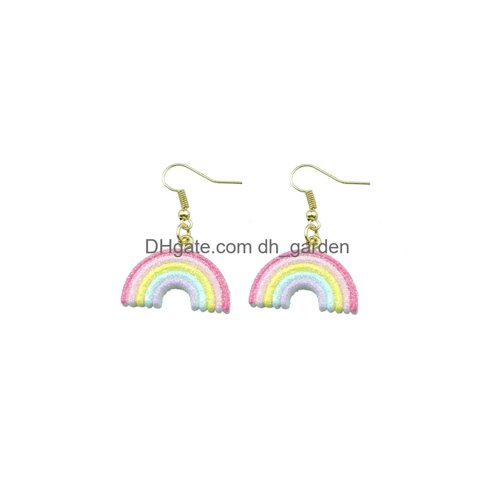rainbow creative earring for women resin lips drop earrings children handmade jewelry diy gifts