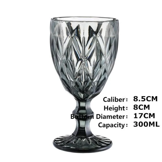 300ml embossed wine glass cup drinking cups vintage household juice champagne thickened for party goblet