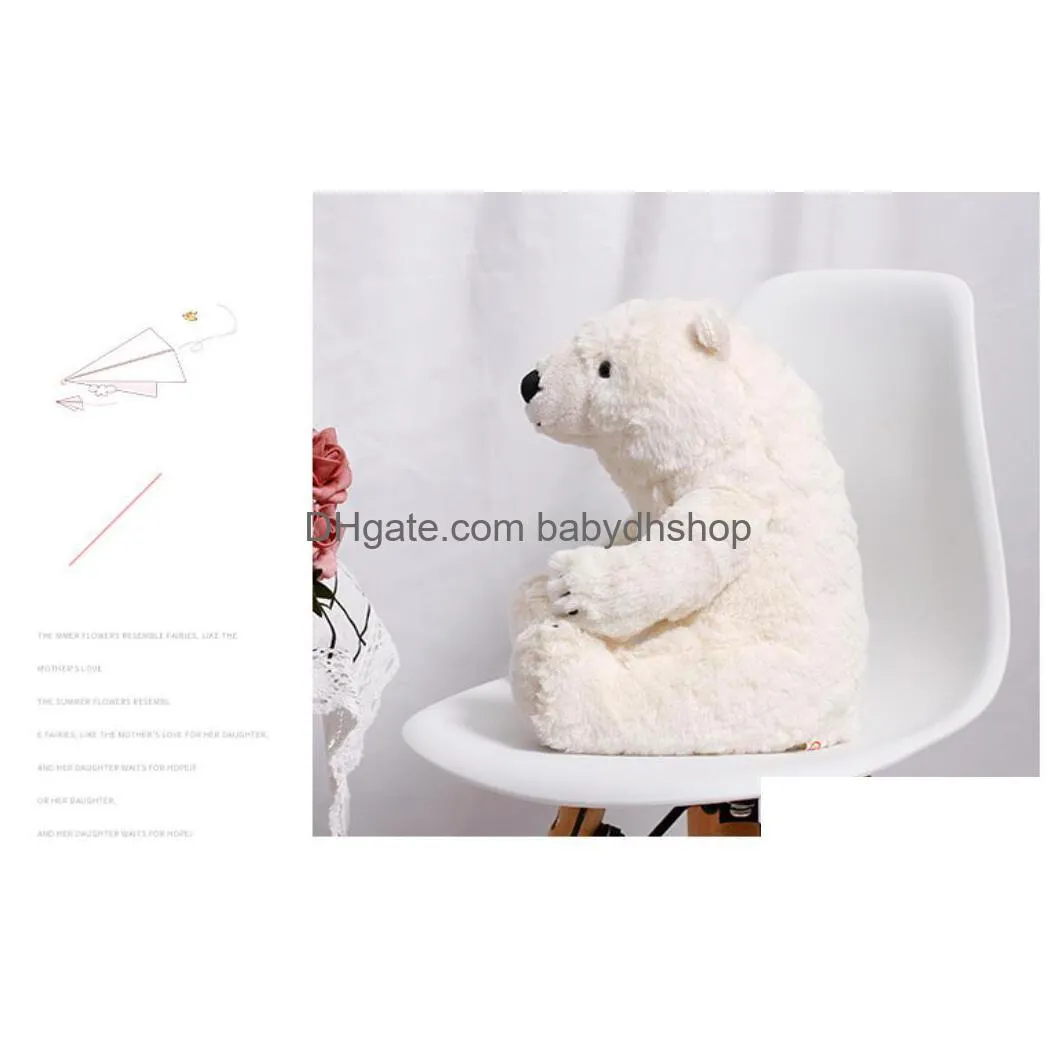 white polar bear stuffed plush animals white cute bears size 3530cm kids sitting pillow toy soft