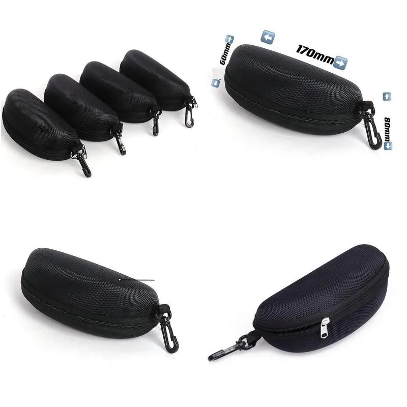 eyewear cases cover sunglasses women glasses box with zipper eyeglass cases for men 10pcs all black color