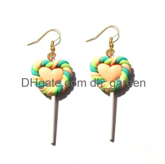 earring for women resin candy lollipop drop earrings children jewelry custom made handmade cute girls heart dangle earrings