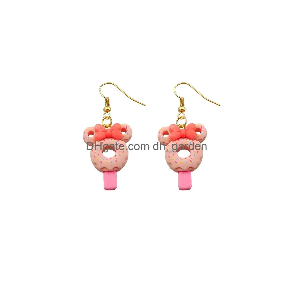 kawaii ice cream earrings costume trendy style woman girl jewelry drop shipping