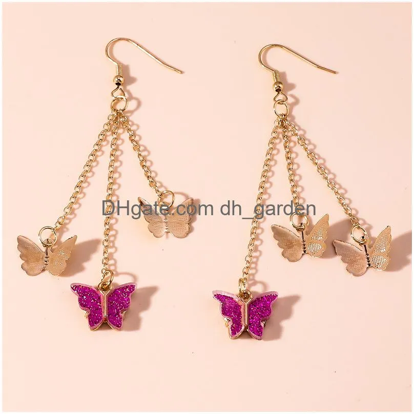 2022 new fashion purple flower sunglasses duck butterfly starfish mermaid dangle earrings for women holiday jewelry gifts