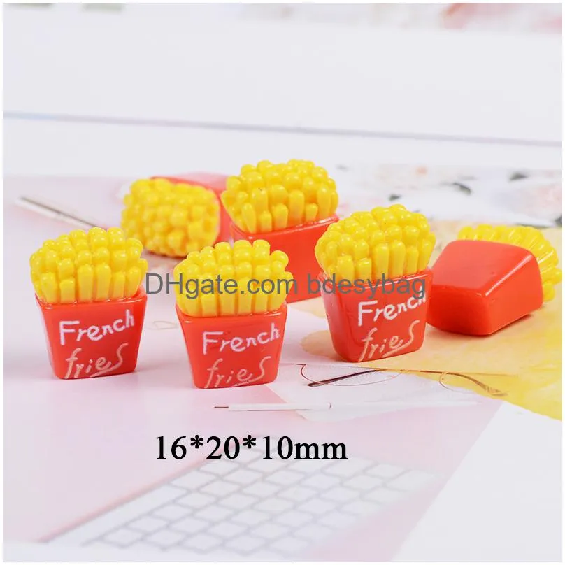 3d small french fries resin food charms for earring phone keychain pendant accessory diy crafts decor jewelry make