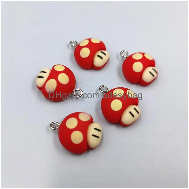 cute mushroom charms pendant jewelry making findings diy resin earrings fashion jewelry accessories c806