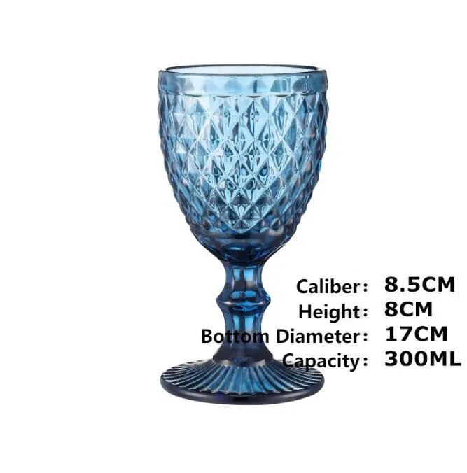 300ml embossed wine glass cup drinking cups vintage household juice champagne thickened for party goblet